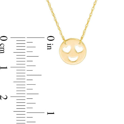 "Love" Smiley Face Necklace in 14K Gold