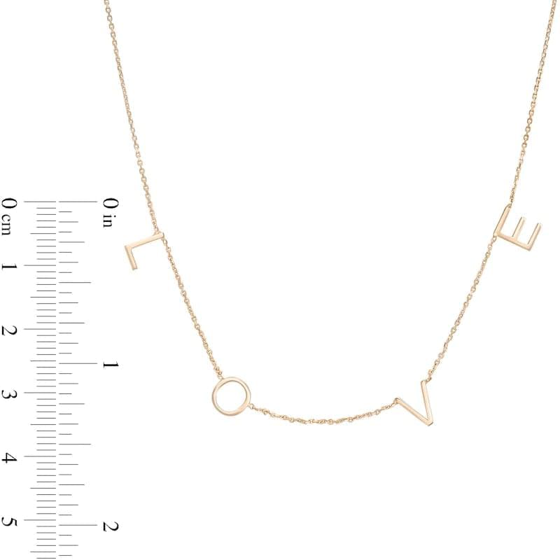 "LOVE" Station Necklace in 14K Rose Gold