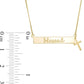 "blessed" Horizontal Bar and Cross Charm Necklace in 14K Gold