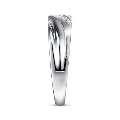 CUSTOM ORDER 6mm - Men's Wedding Ring Diamond Accents 10K White Gold