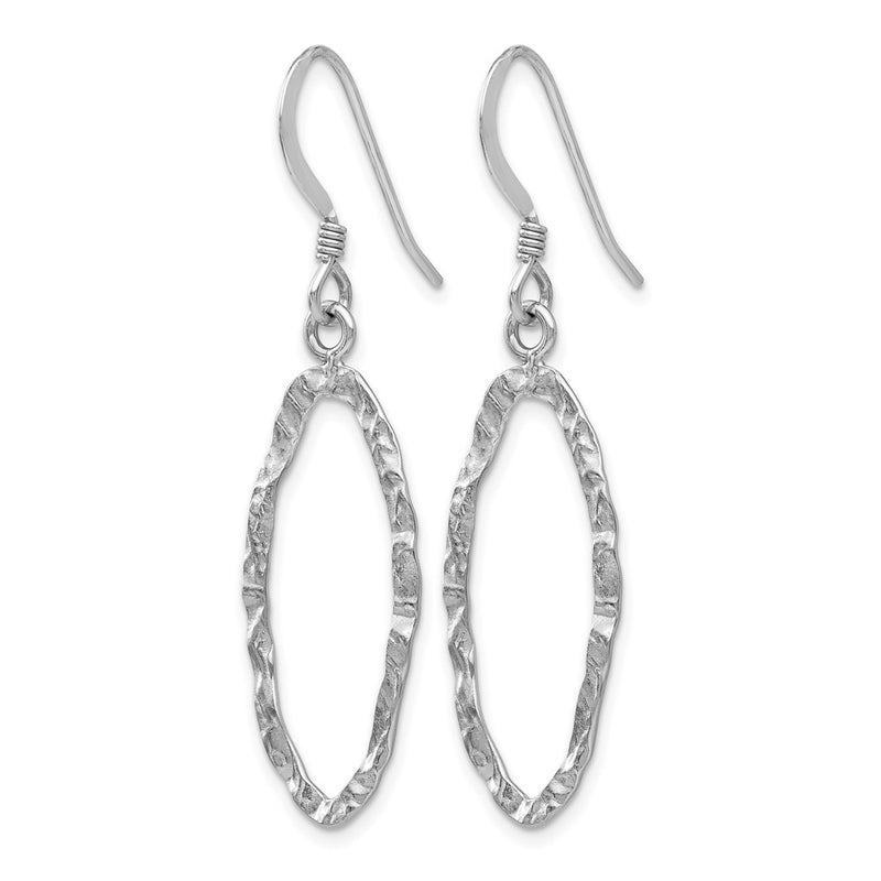 Sterling Silver Rhodium Plated D/C Shepherd Hook Dangle Earrings