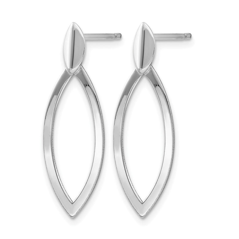 Sterling Silver Rhodium Plated Polished Post Dangle Earrings