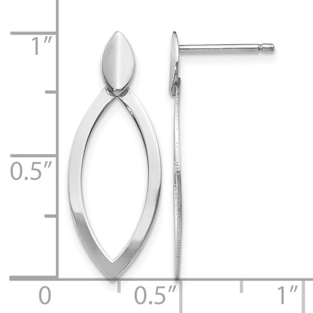 Sterling Silver Rhodium Plated Polished Post Dangle Earrings