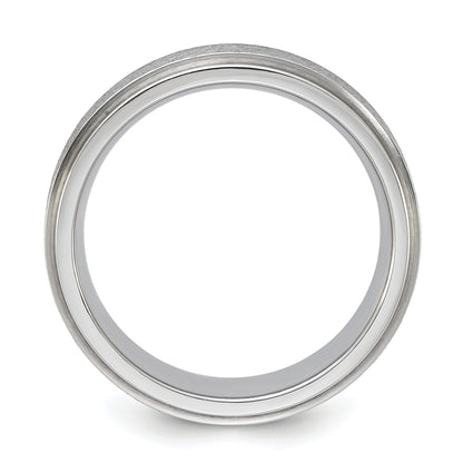 Vitalium Grain Finish Center 7mm Ridged Edge Flat Band