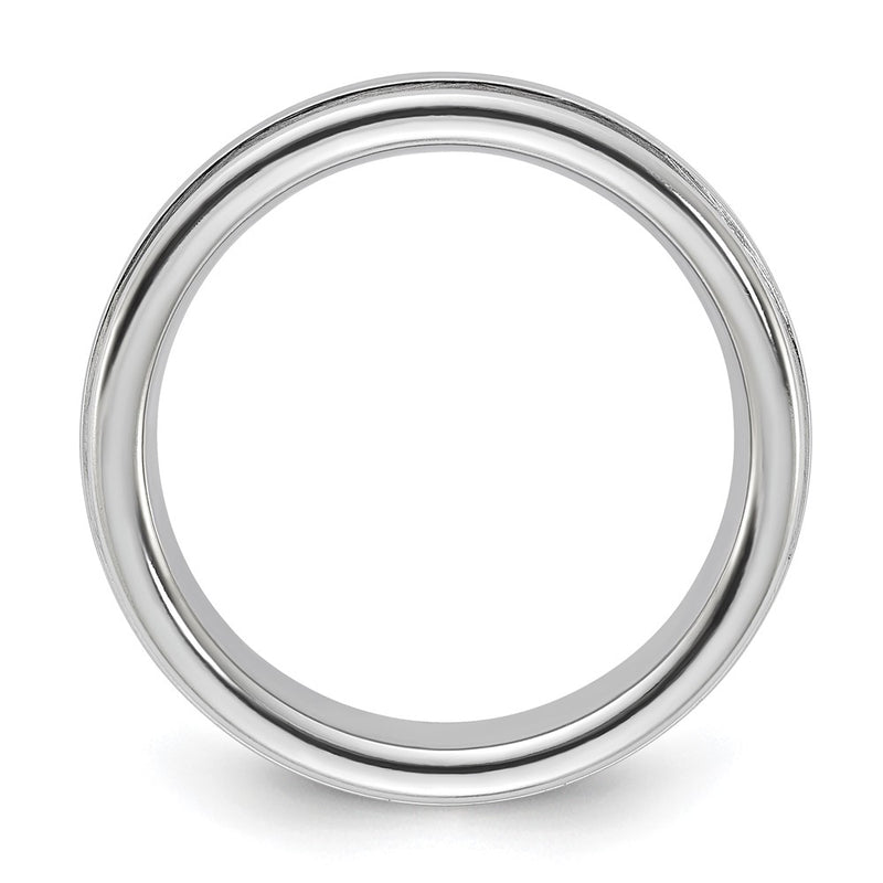 Vitalium Satin Finish Center Rounded Edge 6mm Band (Size 10 Only)