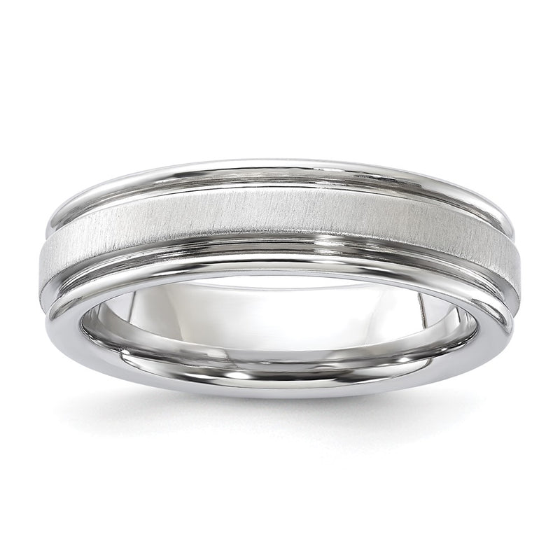 Vitalium Satin Finish Center Rounded Edge 6mm Band (Size 10 Only)