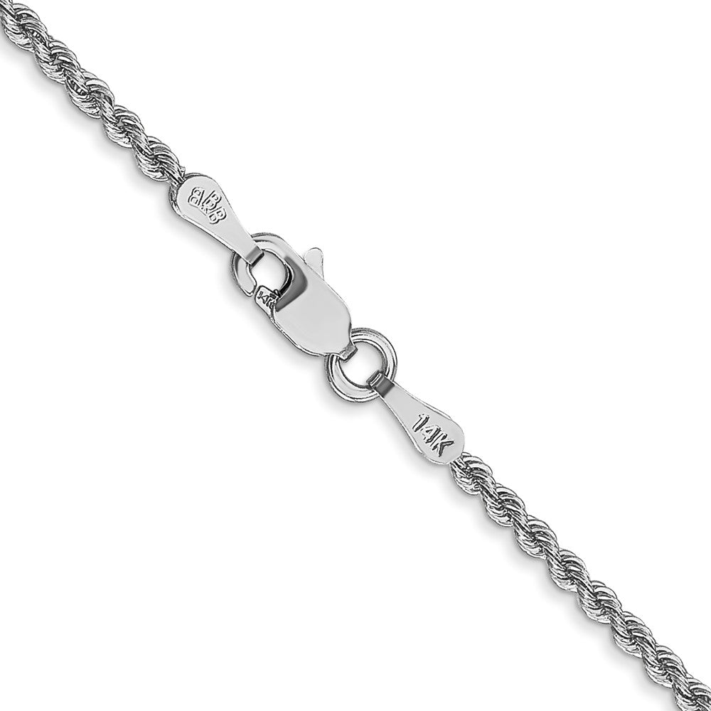 14K White Gold 30 Inch 2mm Regular Rope With Lobster Clasp Chain Necklace