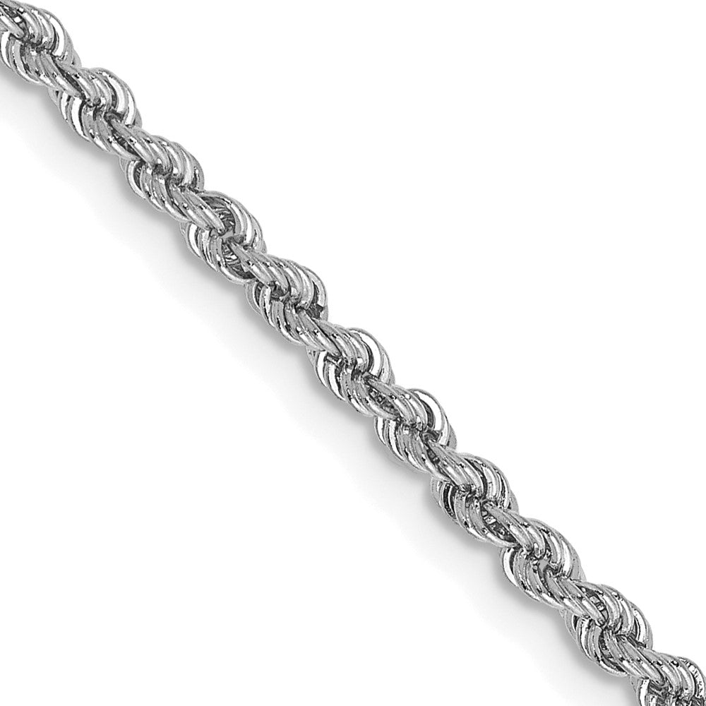 14K White Gold 2.25mm Regular Rope With Lobster Clasp Chain Necklace