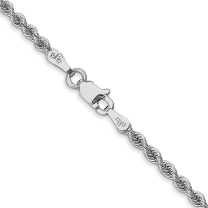 14K White Gold 30 Inch 2.5mm Regular Rope With Lobster Clasp Chain Necklace
