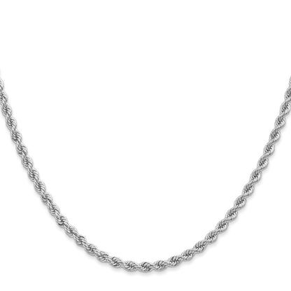 14K White Gold 30 Inch 2.75mm Regular Rope With Lobster Clasp Chain Necklace