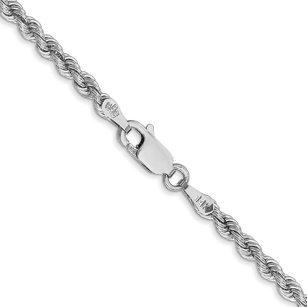 14K White Gold 30 Inch 2.75mm Regular Rope With Lobster Clasp Chain Necklace