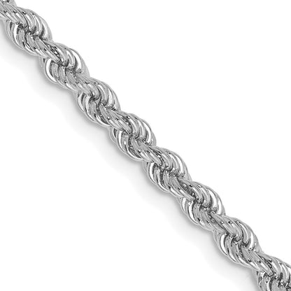 14K White Gold 30 Inch 2.75mm Regular Rope With Lobster Clasp Chain Necklace