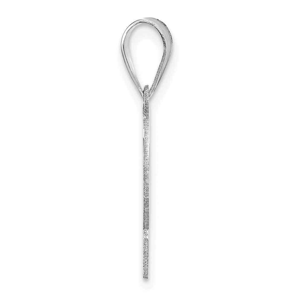 14K White Gold Polished Etched Number 2 Pendant