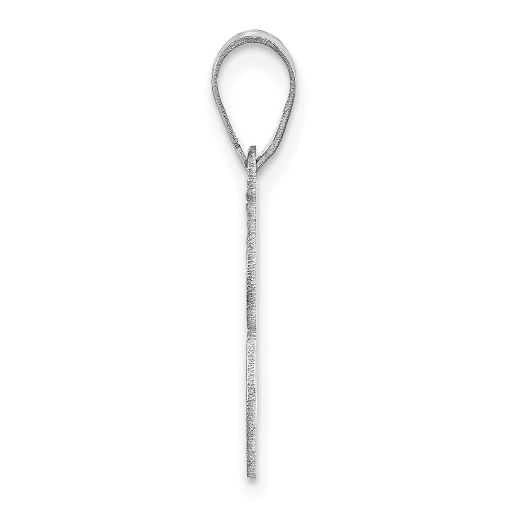 14K White Gold Polished Etched Number 3 Pendant
