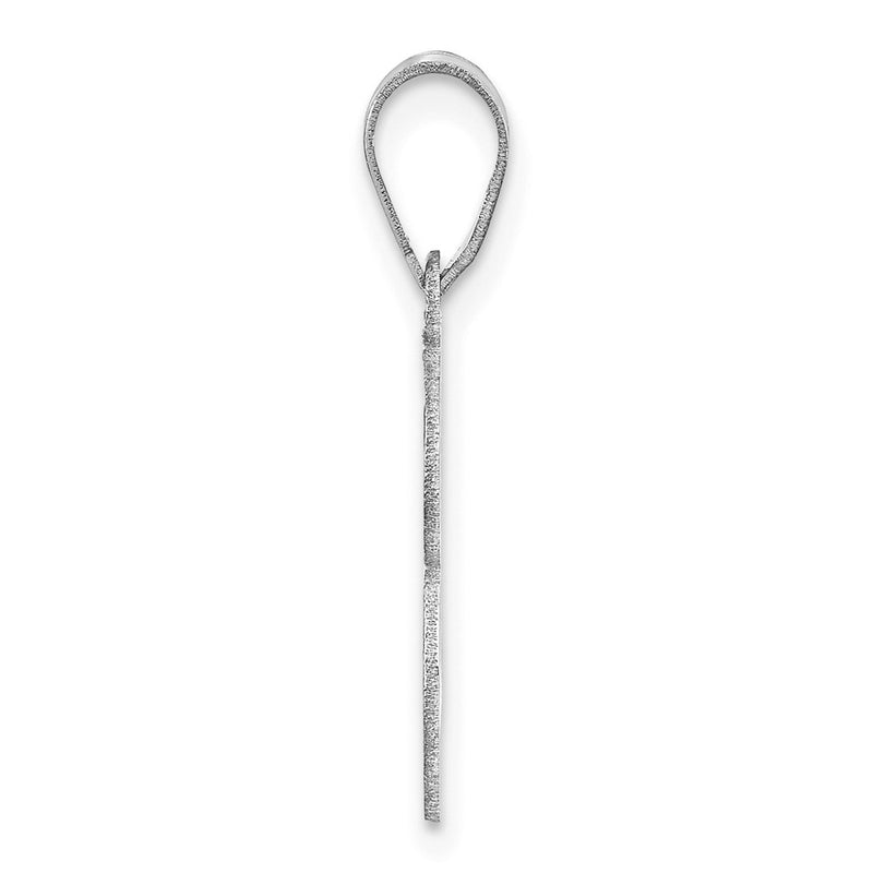 14K White Gold Polished Etched Number 3 Pendant
