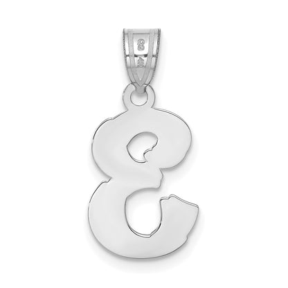 14K White Gold Polished Etched Number 3 Pendant