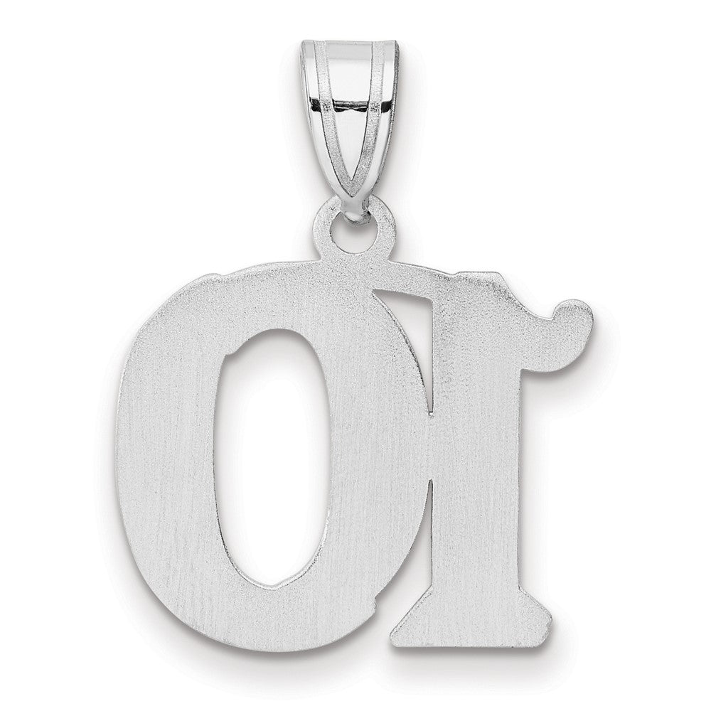 14K White Gold Polished Etched Number 10 Pendant