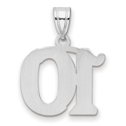14K White Gold Polished Etched Number 10 Pendant