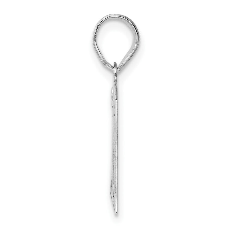 14K White Gold Polished Etched Number 11 Pendant