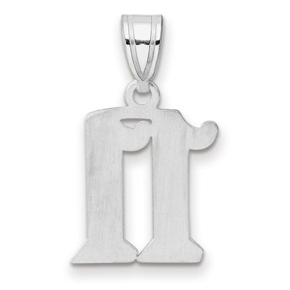 14K White Gold Polished Etched Number 11 Pendant