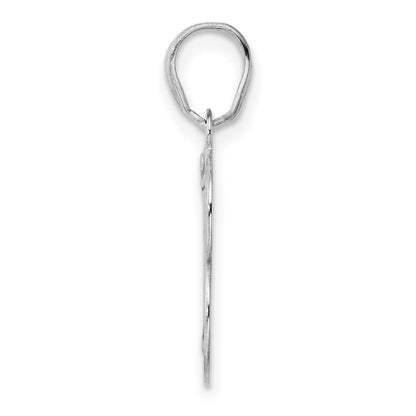 14K White Gold Polished Etched Number 13 Pendant