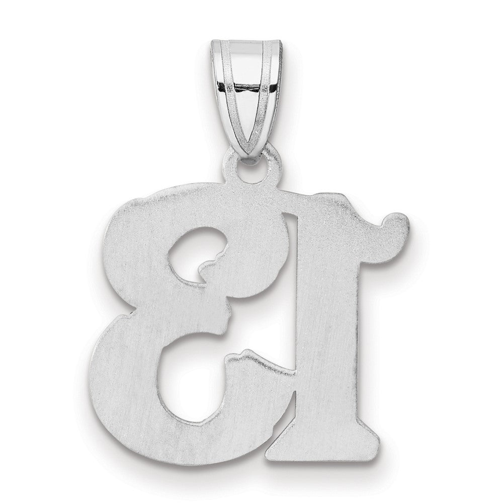 14K White Gold Polished Etched Number 13 Pendant