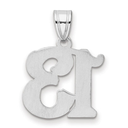 14K White Gold Polished Etched Number 13 Pendant