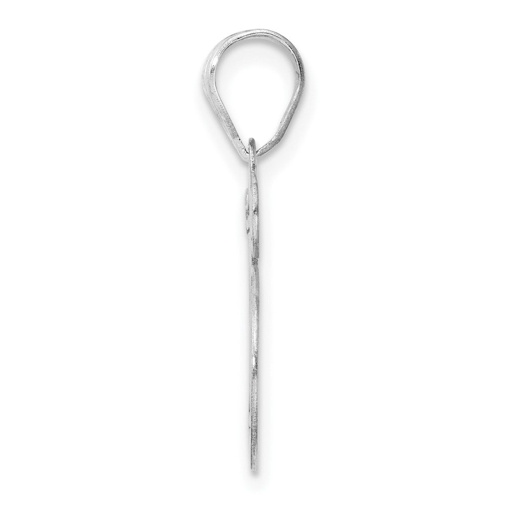14K White Gold Polished Etched Number 15 Pendant
