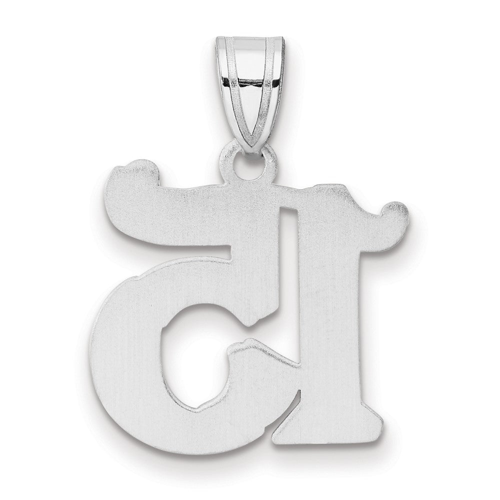 14K White Gold Polished Etched Number 15 Pendant