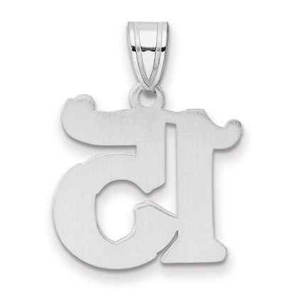14K White Gold Polished Etched Number 15 Pendant