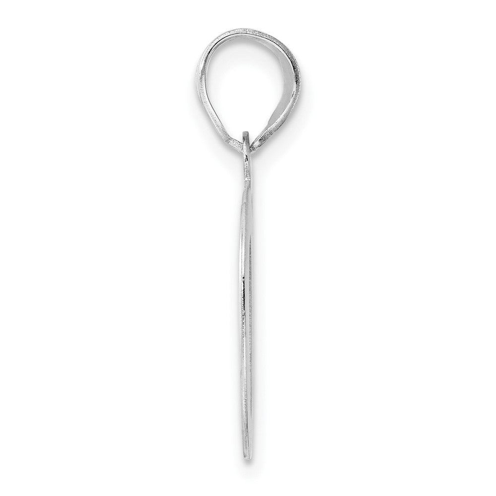 14K White Gold Polished Etched Number 20 Pendant