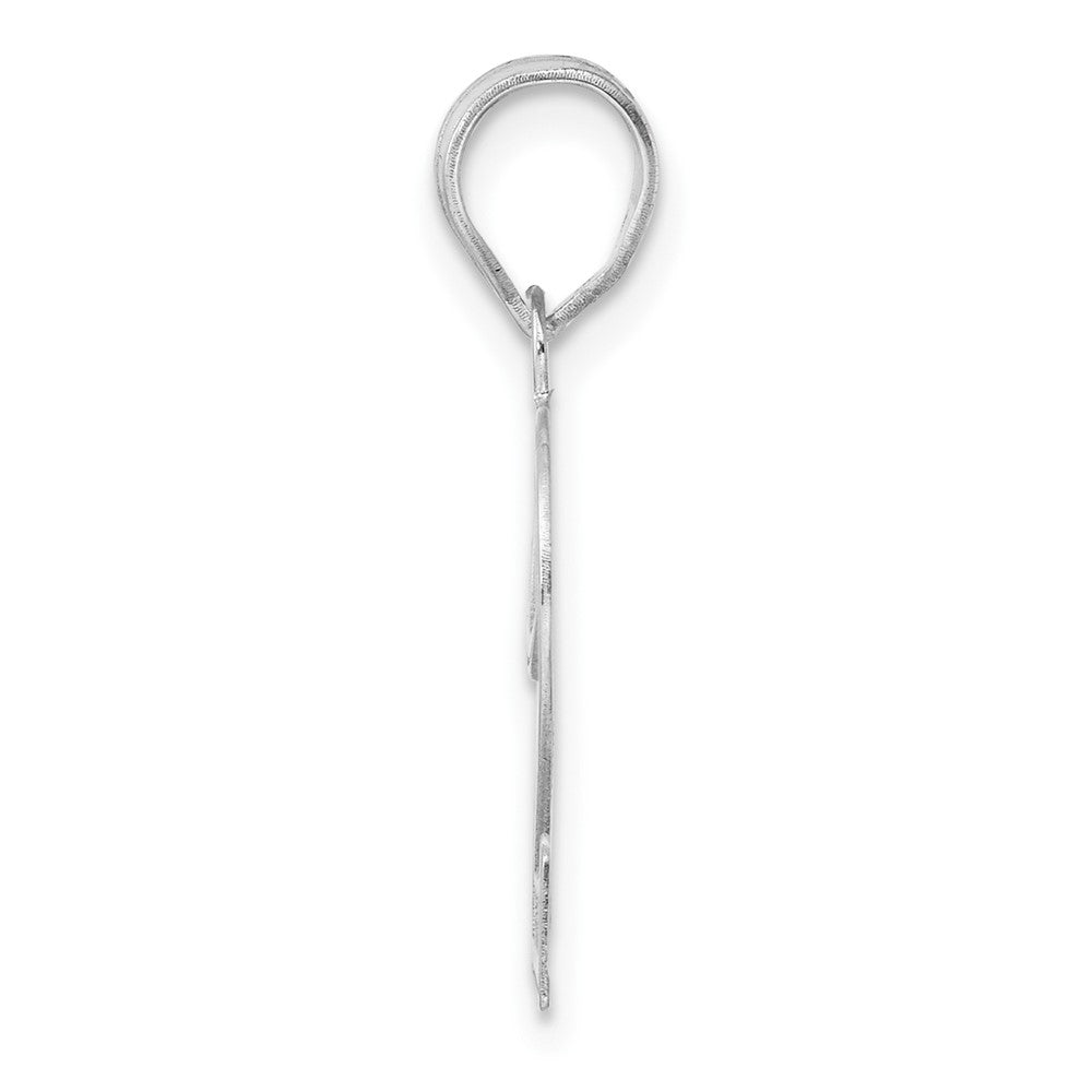 14K White Gold Polished Etched Number 22 Pendant
