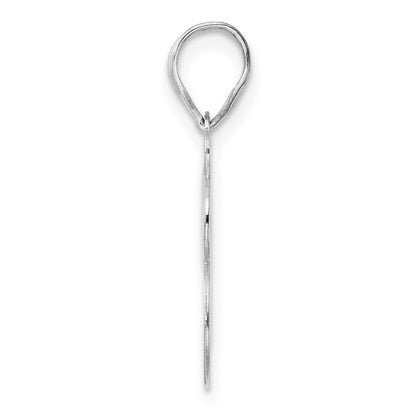 14K White Gold Polished Etched Number 28 Pendant