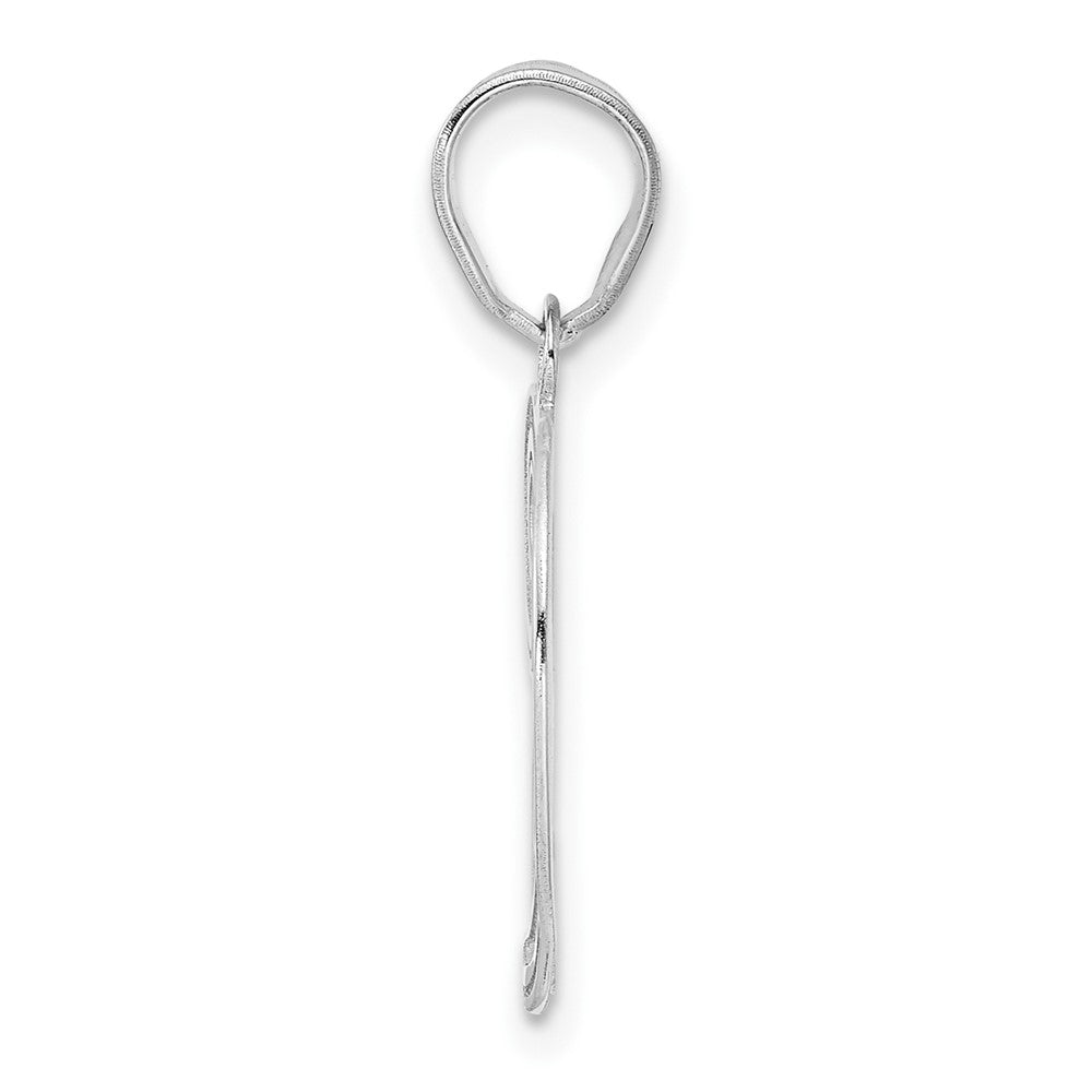 14K White Gold Polished Etched Number 29 Pendant