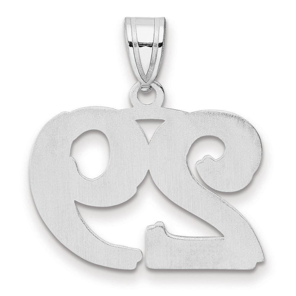 14K White Gold Polished Etched Number 29 Pendant