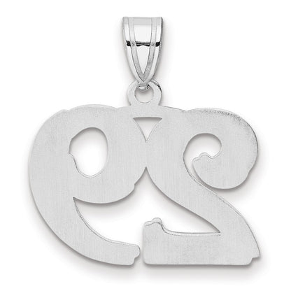 14K White Gold Polished Etched Number 29 Pendant