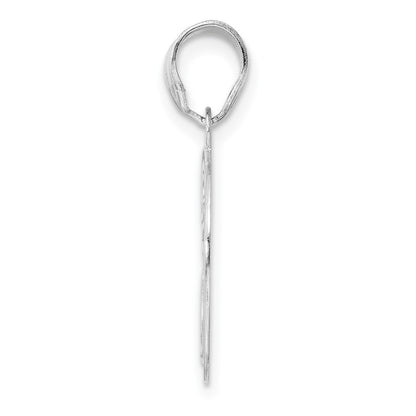 14K White Gold Polished Etched Number 30 Pendant