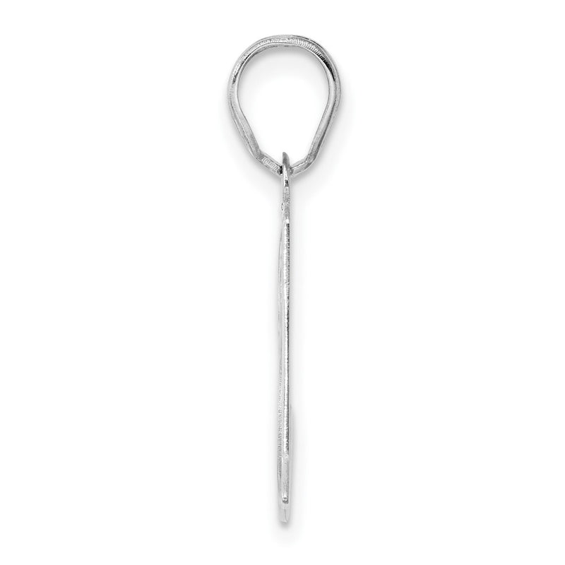 14K White Gold Polished Etched Number 31 Pendant