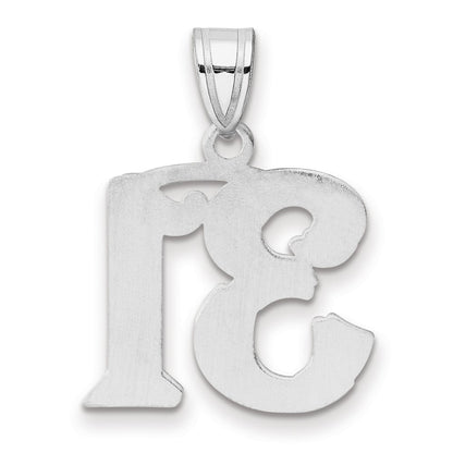 14K White Gold Polished Etched Number 31 Pendant