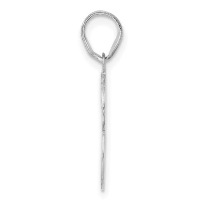 14K White Gold Polished Etched Number 33 Pendant
