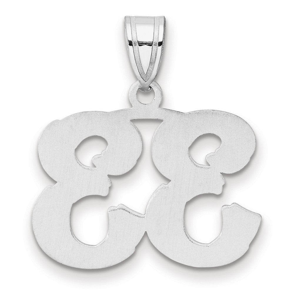 14K White Gold Polished Etched Number 33 Pendant