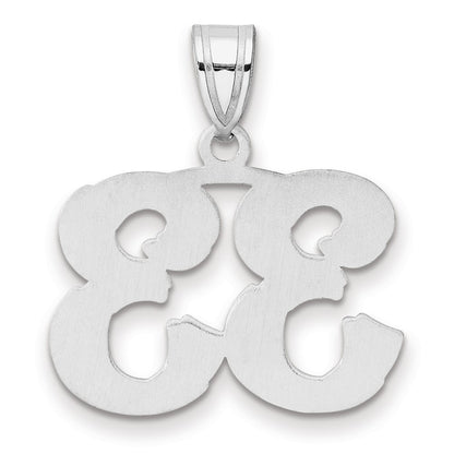 14K White Gold Polished Etched Number 33 Pendant