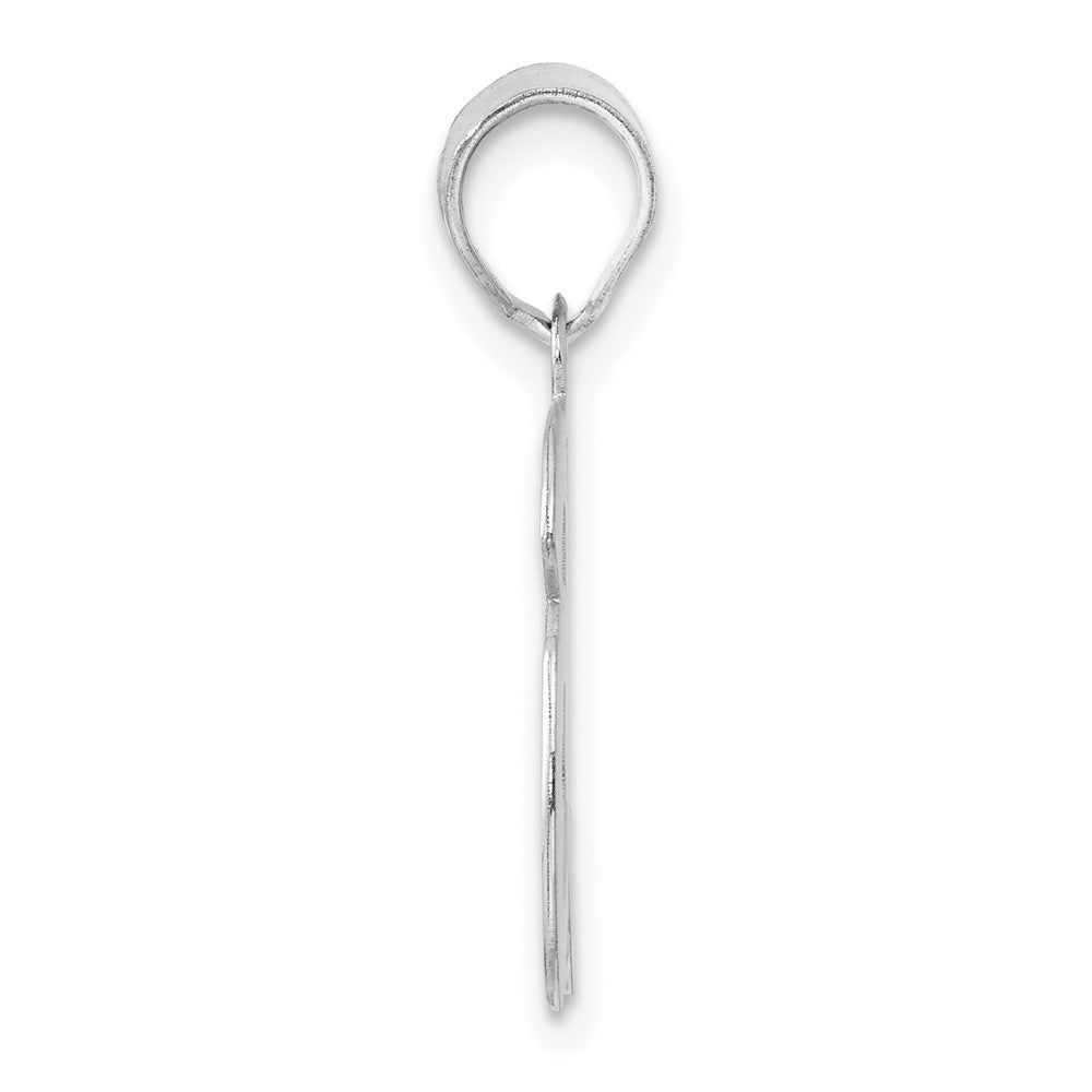 14K White Gold Polished Etched Number 36 Pendant