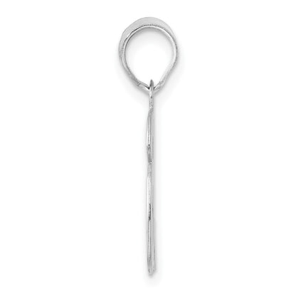 14K White Gold Polished Etched Number 36 Pendant