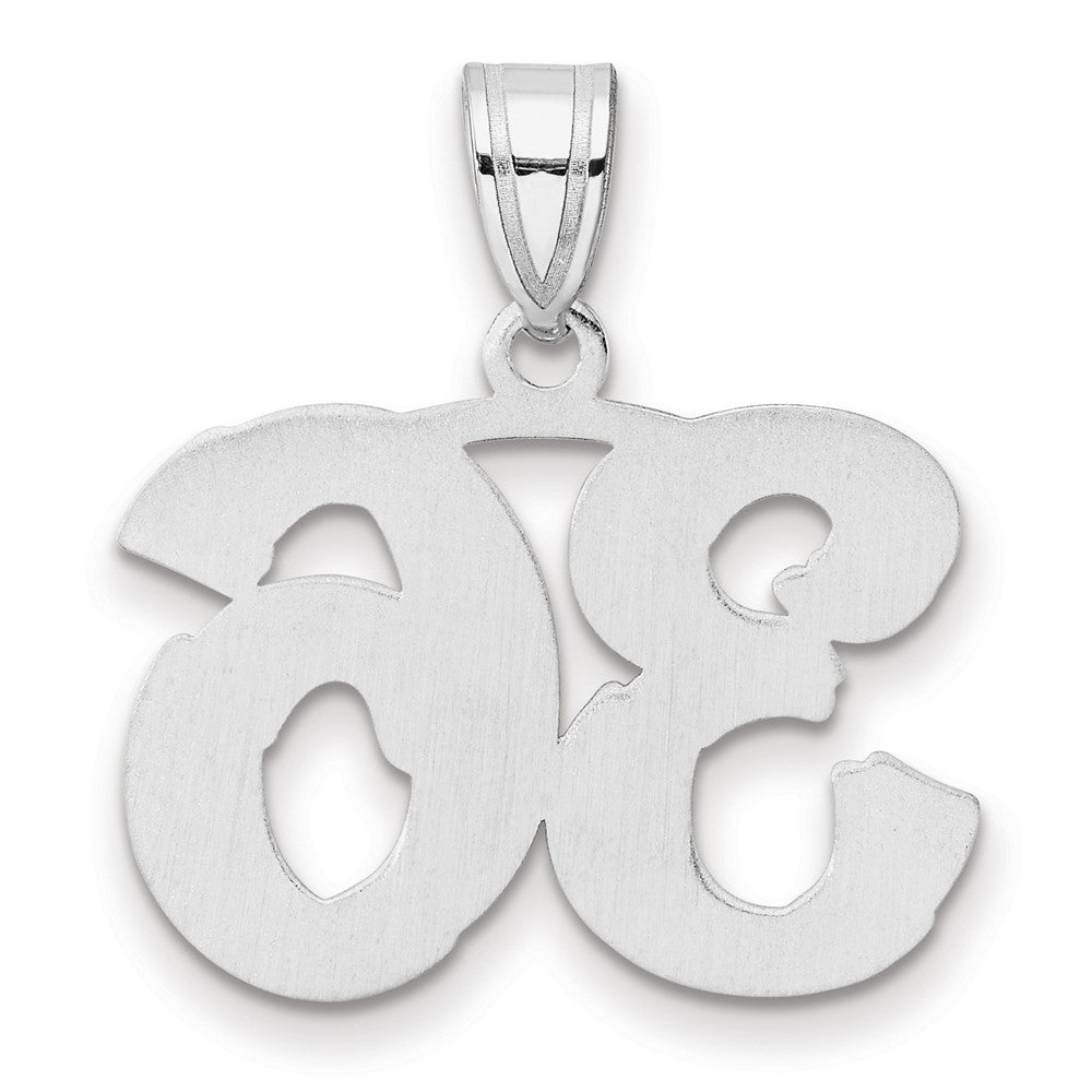 14K White Gold Polished Etched Number 36 Pendant