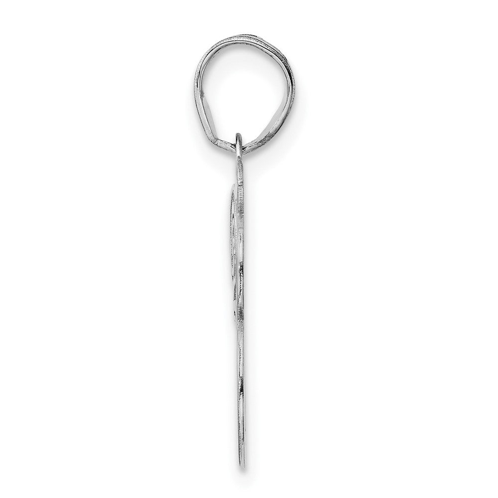 14K White Gold Polished Etched Number 38 Pendant