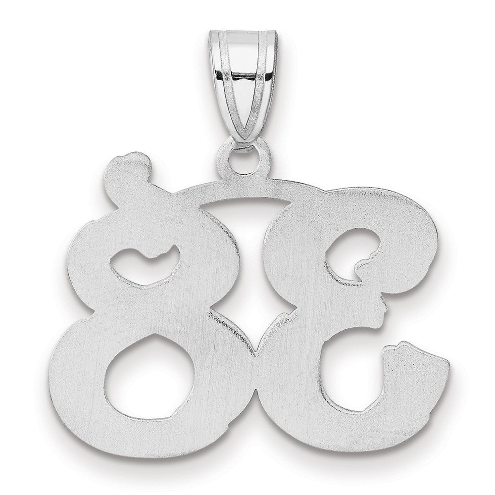 14K White Gold Polished Etched Number 38 Pendant