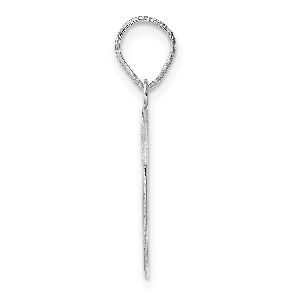 14K White Gold Polished Etched Number 39 Pendant