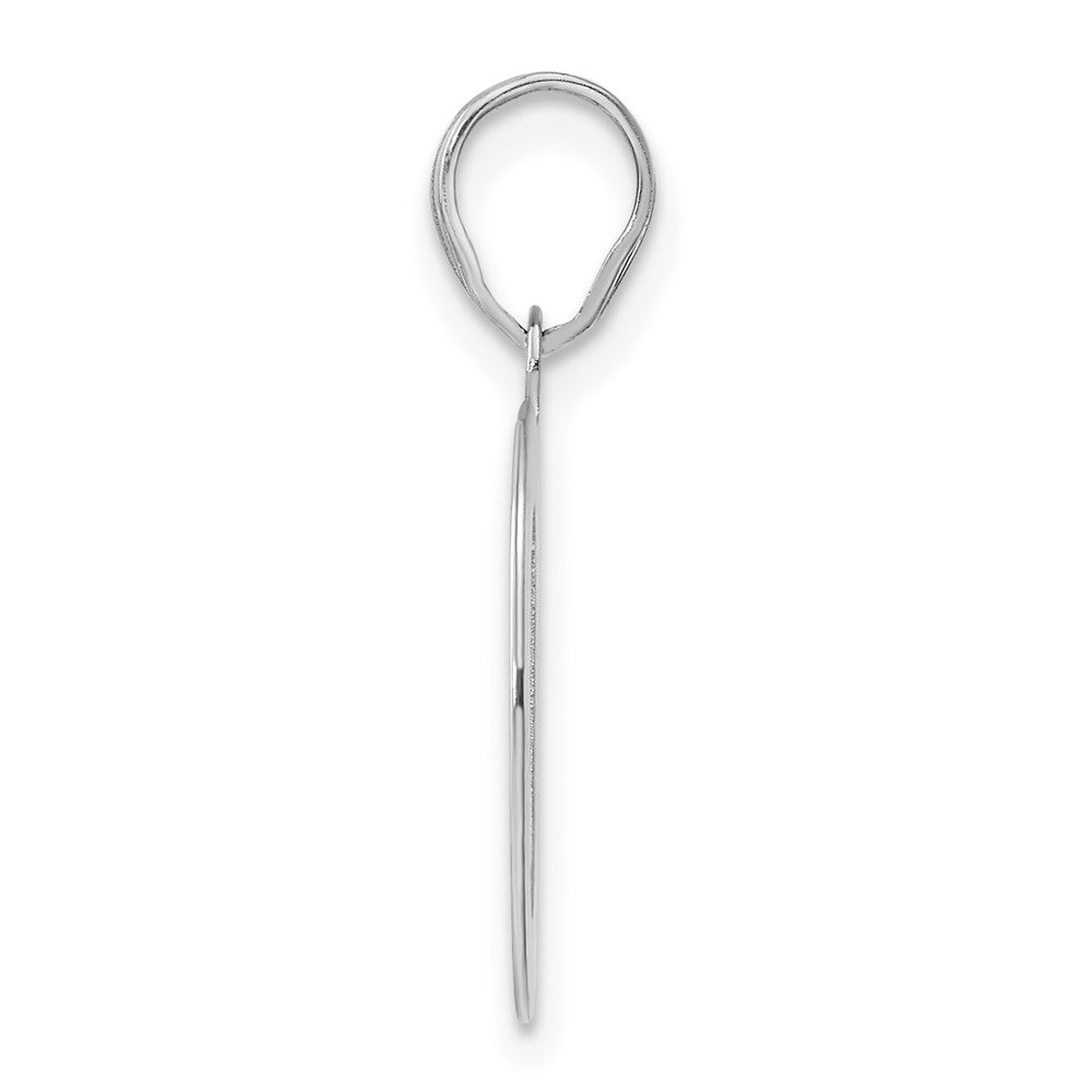 14K White Gold Polished Etched Number 40 Pendant