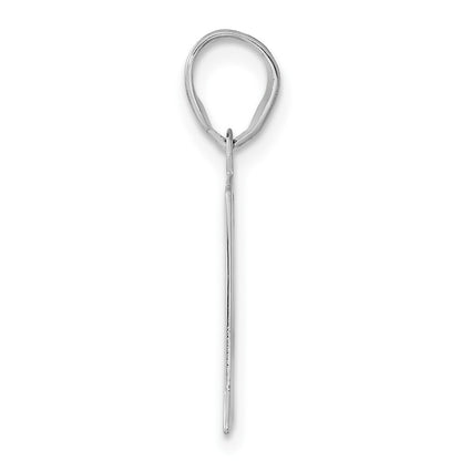 14K White Gold Polished Etched Number 41 Pendant